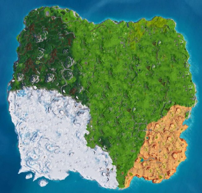 Fortnite map but without any buildings